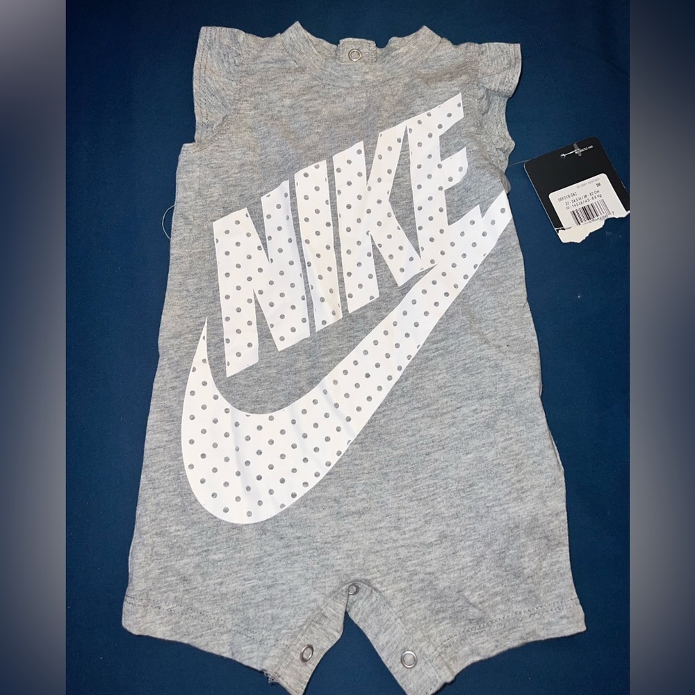 Grey Nike Baby Onesie